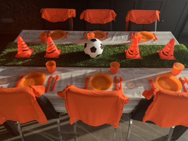 Voetbalshirts inclusief tafeldecoratie